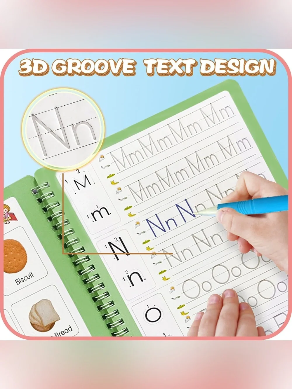 Magic Practice Copybook, Reusable Writing Practice Book, for Preschool Kids NWT